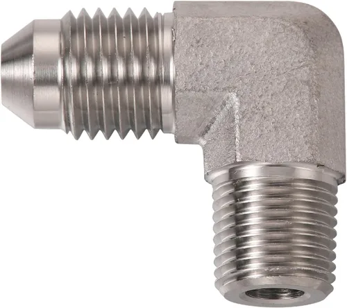 Miniatura 4 de 4AN Macho Flare a 1/8 NPT Tubo Macho 90 Grados Adaptador de Conexión de Acero Inoxidable Conector de Unión
