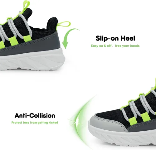 Miniatura 6 de YESKIS Tenis deportivos para niños y niñas, tenis para correr, ligeros, transpirables, de malla, para caminar