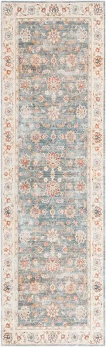 Miniatura 12 de SAFAVIEH Alfombra lavable Colección Arizona, ovalada, de 5 x 8 pies, verde y beige, antideslizante y fácil de limpiar, ideal para sala de estar