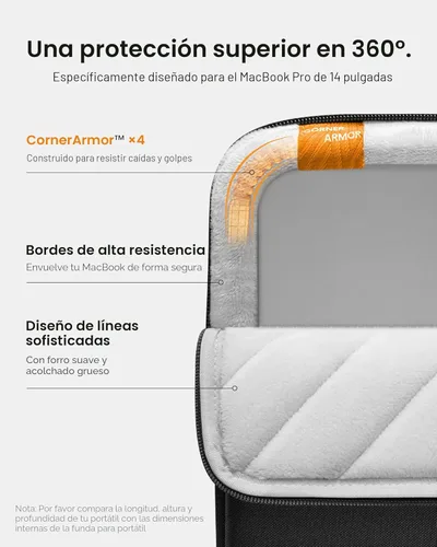 Miniatura 4 de Funda protectora Tomtoc 360° para MaaBook Air / MacBook Pro Retina de 13-13.3 pulgadas/iPad Pro de 12.9 pulgadas, Negro/Azul