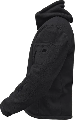 Miniatura 6 de TACVASEN Chaqueta táctica de forro polar con capucha para hombre, Gris, verde