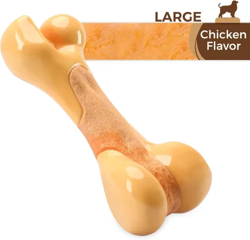 Miniatura 4 de Tikaton Juguetes masticables indestructibles para perros para masticadores agresivos, sabor a pollo, juguetes masticables duraderos para dentición