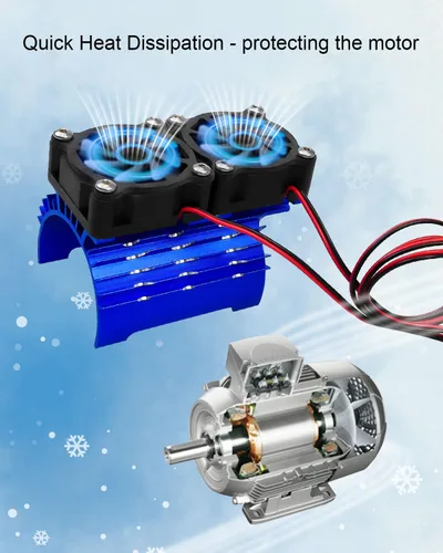 Miniatura 3 de Ventiladores de refrigeración de motor de automóvil a control remoto, gemelos, 1.181 in, 28000 rpm, ventilador de motor con disipador de calor