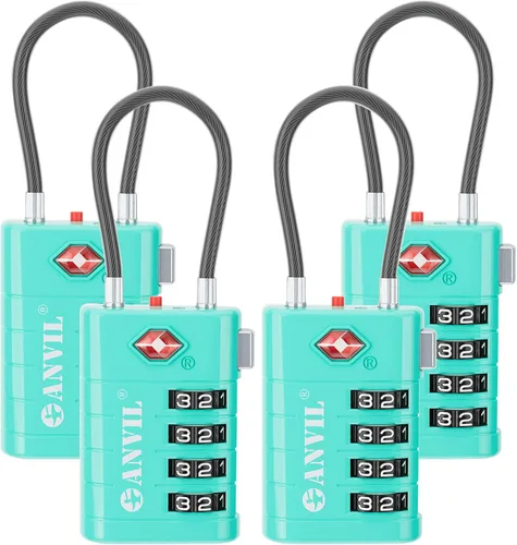 Miniatura 10 de ANVIL Candados de equipaje TSA de 4 esferas con alerta de búsqueda: núcleo TSA008 mejorado para máxima seguridad, ideal para equipaje, maleta