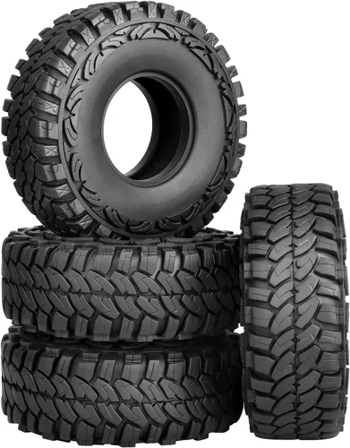 Neumáticos de 1.9 pulgadas de altura de 4.4 pulgadas/4.409 in, goma suave, gran agarre en rocas, suciedad de barro para Traxxas TRX4 Axial SCX10 II