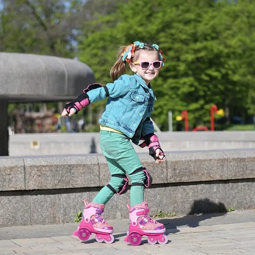 Miniatura 6 de Nattork - Patines de ruedas para niños pequeños, patines de tres ruedas ajustables en 4 tallas para niñas de 3 a 7 años con ruedas iluminadas Dulce