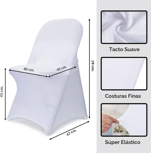 Miniatura 5 de Babenest - Fundas plegables para sillas de elastano, 30 unidades, universales, elásticas, lavables, para bodas, vacaciones, banquetes, fiestas