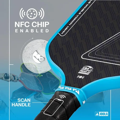Miniatura 4 de JOOLA Double Vision - Paleta de pickleball de 16mm (0.63 pulgadas) - Forma Signature y estándar - Superficie de aramida para un tacto más suave