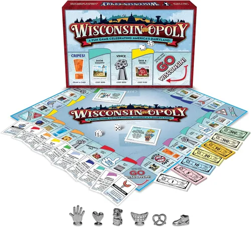 Miniatura 2 de Late for The Sky Wisconsin-Opoly Juego de mesa - Juego de fiesta de estrategia familiar para 2-6 jugadores, mayores de 8 años - Compra propiedades