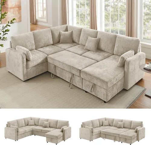 Miniatura 10 de Taburete Otomano Cuadrado Moderno de 17" Boucle, Taburete de Tocador para Maquillaje, Reposapiés Rectangular para Sofá, Taburete Otomano Tapizado