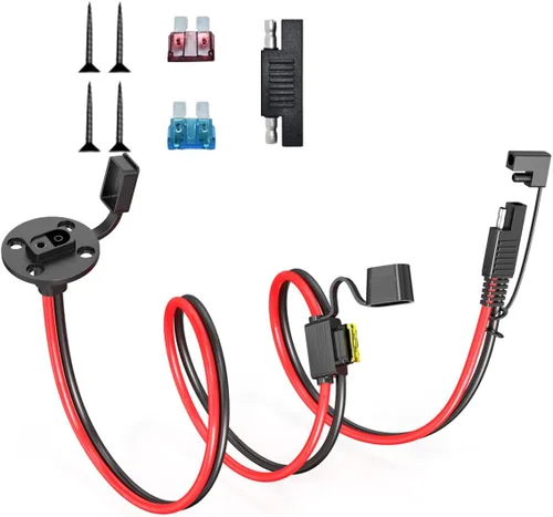 Miniatura 8 de ELFCULB Cable de extensión de enchufe de alimentación SAE a conector SAE, puerto de pared lateral SAE de montaje en panel de 14 AWG de 2 pies