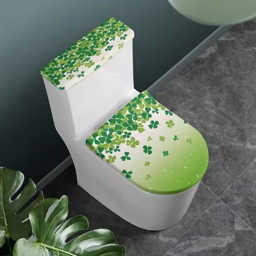 Miniatura 2 de Fundas antideslizantes para tapa de inodoro y tanque del Día de San Patricio, fundas elásticas para tapa de inodoro, accesorios de decoración de St.