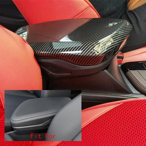 Miniatura 2 de para BMW X1 X2 F39 F48 2016-2023 Cubierta de reposabrazos central de fibra de carbono para interior del automóvil, caja de consola, caja