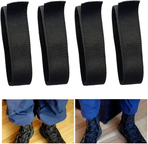 Miniatura 8 de Correas negras elásticas militares para botas vaqueras, correas tácticas ajustables militares para caza, jardinería, senderismo, ciclismo, pesca, 4