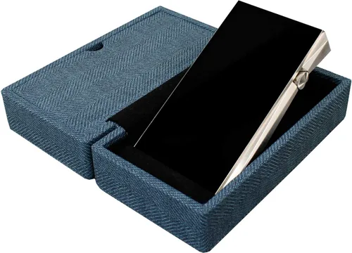 Miniatura 4 de Miter Funda de transporte para DAP + auriculares, hecha a mano Italia piel sintética rígida para 2 auriculares IEM + 1 reproductor de audio digital