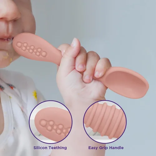 Miniatura 2 de Cuchara de silicona para bebé, destete LED para bebés, cucharas de bebé de primera etapa, juego de cucharas de alimentación para bebés, apto