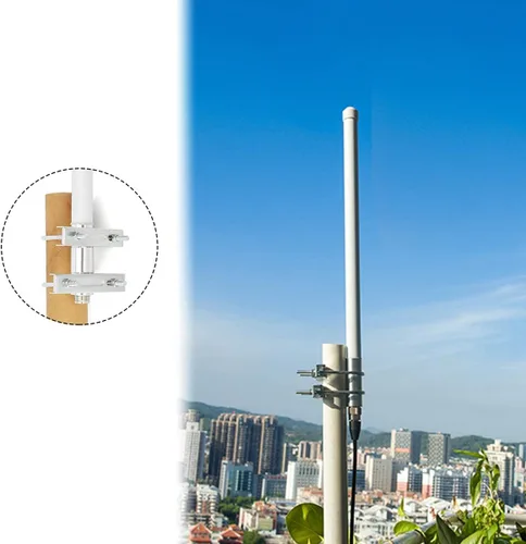 Miniatura 3 de Antena de radio móvil de fibra de vidrio UHF, antena base GMRS de 400-470 mhz, conector SO239 de 17 pulgadas para radioaficionado repetidor