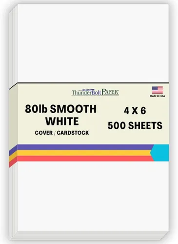 Miniatura 54 de 200 hojas de papel para tarjetas blanco brillante liso de 80#, 10,2 x 22,9 cm (4 x 9 pulgadas) Tamaño de inserción para sobre #10 - 36 kg/libra
