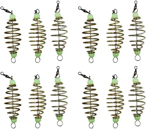 24 piezas de cestas de cebo de pesca, jaula de trampa, alimentador, soporte para señuelos gruesos, cebo de carpa, accesorios de pesca