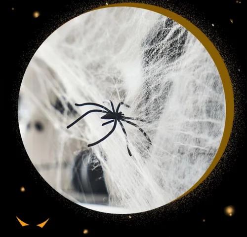 Miniatura 8 de swagon Telaraña de Halloween de 1,600 pies cuadrados con 75 arañas falsas extra, telarañas súper elásticas, telarañas blancas, telarañas