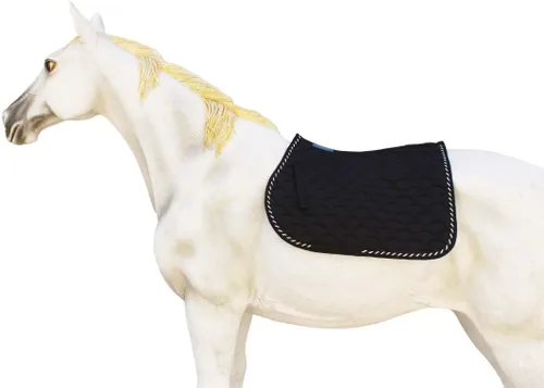 Miniatura 3 de Caballo Inglés Acolchado Contorneado All-Purpose Trail Saddle Pad Negro 7296BK