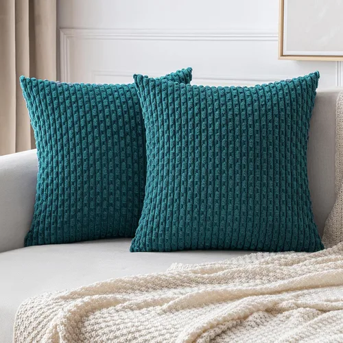 Miniatura 43 de MIULEE - Paquete de 2 fundas de cojín decorativas, modernas y boho, de terciopelo, con textura a rayas, para sofá, cama, sala de estar, decoración