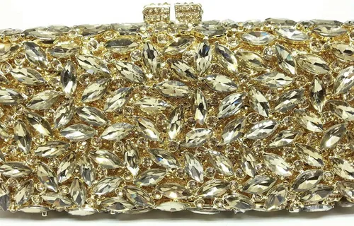 Miniatura 4 de Boutique De FGG Minaudiere - Bolso de mano de cristal para mujer, para fiesta, baile de graduación, con diamantes de imitación, bolso de mano