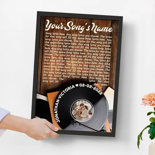 Miniatura 5 de H-DEWALL Póster personalizado de letras de canciones, regalos de cumpleaños para esposo para dormitorio, discos de vinilo, fotos, regalos para él