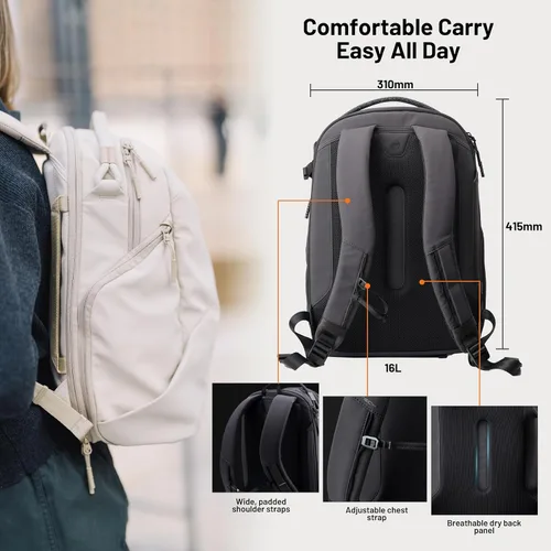 Miniatura 8 de PGYTECH OneGo Lite - Mochila para cámara de 16L resistente al agua, DSLR/sin espejo, para Sony/Canon/Fujifilm, mochila para dron, soporte