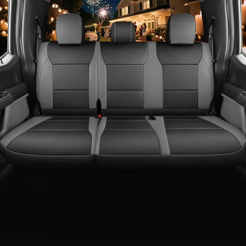 Miniatura 3 de Red Rain Fundas de cuero para asiento F150, ajuste personalizado para Ford F150 SuperCrew/CrewCab 2015 a 2025 XL XLT STX, camioneta pickup, juego