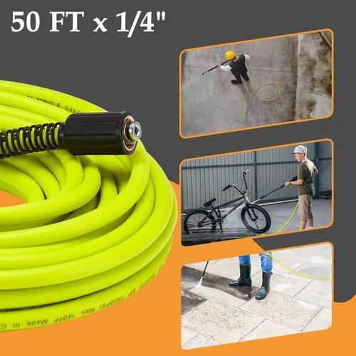 Miniatura 2 de M MINGLE Manguera de lavado a presión de 50 pies x 1/4 pulgadas, manguera de lavado eléctrico de repuesto, pistola de lavado de alta presión, lanza