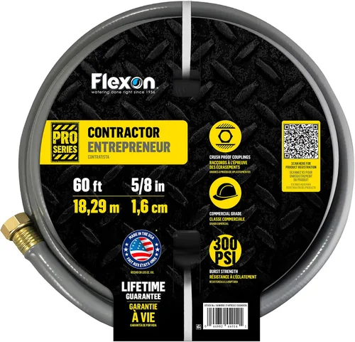 Miniatura 7 de Flexon CG5825 Manguera de jardín de grado contratista, 25 pies, gris