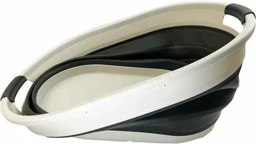 Miniatura 3 de SAMMART Cesta plegable de plástico para lavandería de 39L (10.3 galones), tina de lavado plegable, fácil almacenamiento y ahorro desplegable