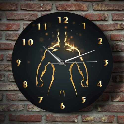 Miniatura 7 de The Geeky Days Reloj de tiempo de entrenamiento de fuerza, arte deportivo, gimnasio, sin tictac, reloj de pared para fitness, culturismo