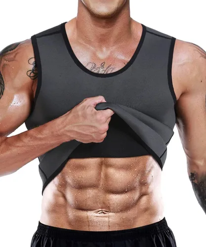 Miniatura 7 de NonEcho Entrenador de Cintura de Neopreno para Hombre Chaleco de Sauna Gimnasio Camiseta sin Mangas de Sudor Caliente Camiseta de Entrenamiento Faja