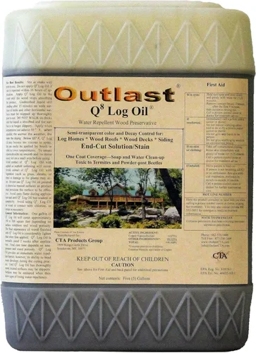 Miniatura 5 de Outlast - Conservante de madera de aceite de troncos Q8 para cubiertas, casas de troncos, cortes finales y más - Transparente - 1 galón Claro