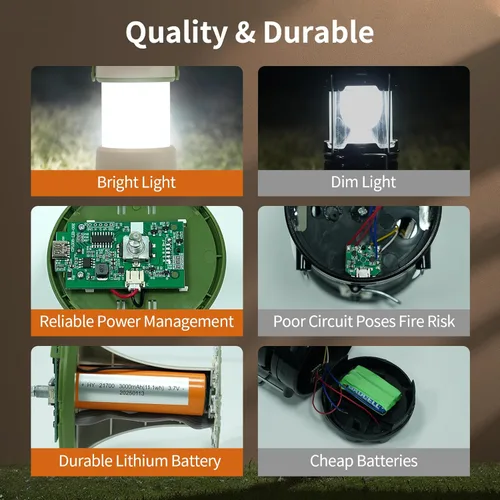 Miniatura 3 de Linterna LED de camping recargable, 800 lm, 230 horas de tiempo de funcionamiento, 5 modos de luz de campamento con luz roja, linterna impermeable