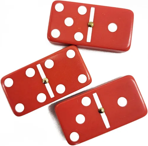 Miniatura 2 de Marion & Co. Dominó Doble Seis 6 Azulejos Rojos Jumbo Tamaño de Torneo Profesional con Giradores en Elegante Bolsa de Terciopelo Negro