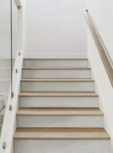 Canvas Look - Tiras elevadoras para escaleras (6 unidades, 48 pulgadas de ancho x 7 pulgadas de alto, gris claro)