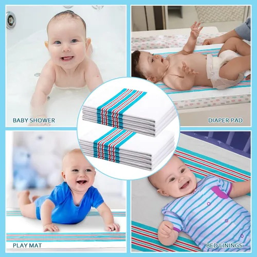 Miniatura 5 de Remerry 8 mantas de recepción, 30 x 40 pulgadas, mantas de hospital 100% franela de algodón, suaves y cálidas, para envolver unisex, para niñas