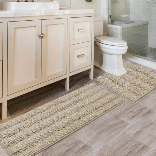Miniatura 68 de H.VERSAILTEX - Alfombras de baño, juego de 2 piezas, alfombra de contorno para baño, juego de alfombras para inodoro, alfombra antideslizante