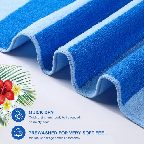 Miniatura 3 de EBOOT Paquete de 10 toallas de playa de gran tamaño, toallas de piscina, toallas de microfibra de secado rápido para adultos, mujeres, hombres, Azul