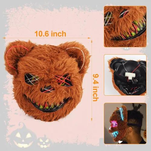 Miniatura 2 de Halloween Purification Mask, Easter Bear/Rabbit Mask Hacker Anonymous V/Costume Party Role Playing Easter Animal Toys Máscara de oso