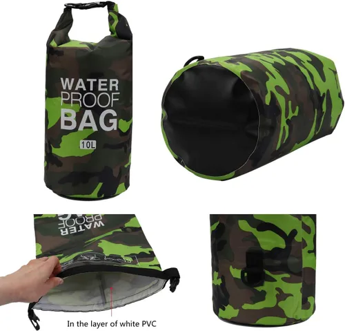 Miniatura 2 de Bolsa seca impermeable de 2L/5L/10L/15L/20L/30L, saco enrollable que mantiene el equipo seco para kayak, rafting, navegación, natación, campamento
