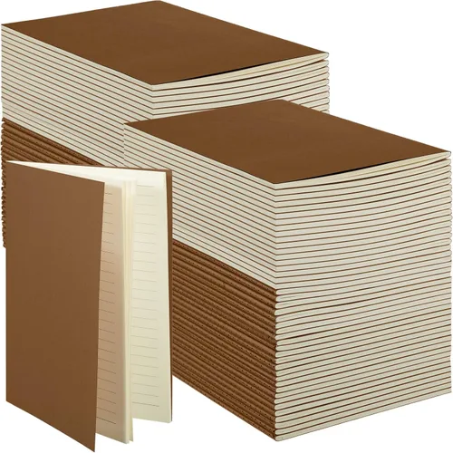 Miniatura 10 de Mimorou 100 piezas de cuadernos diarios a granel - Cuadernos kraft de tapa blanda A5 pequeños de 5.5 pulgadas x 8.3 pulgadas con 60 páginas 30 hojas