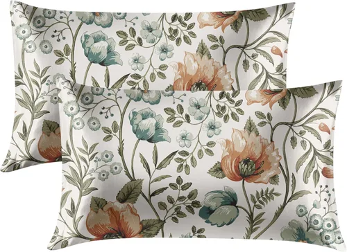 Miniatura 61 de EXQ Home - Funda de almohada de satén para cuidar el cabello y la piel, tamaño estándar, de seda con estampado negro, juego de 2 fundas con cierre