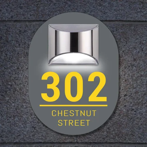 Miniatura 10 de Letrero de dirección solar personalizado, números de casa iluminados para exteriores, números de casa personalizados y señal de dirección, números