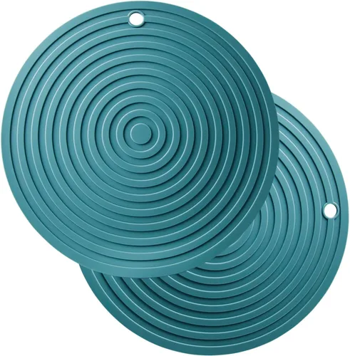 Miniatura 9 de Salvamanteles de silicona para platos calientes, ollas y sartenes, diámetro de 9.45 pulgadas, resistente al calor, almohadillas calientes