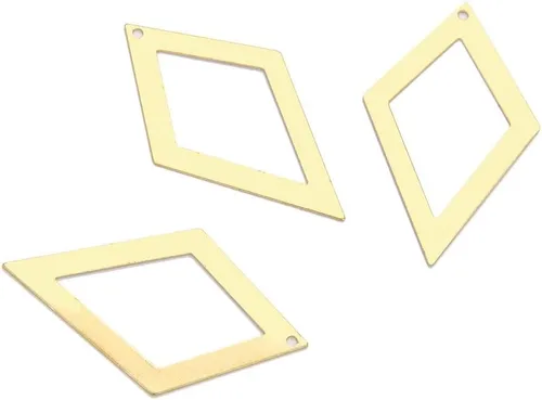 Miniatura 13 de Adabele - 20 piezas de pendientes colgantes de latón crudo con forma de abanico en forma de abanico de 0.575 in, pequeños sin placa/sin