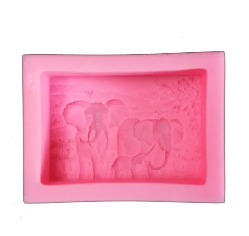 Miniatura 5 de Paquete de 2 moldes de silicona para jabón natural para el cuidado de la piel, jabón de arte y productos de aromaterapia (elefante)